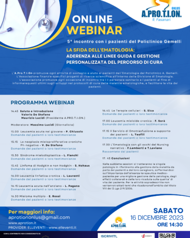 WEBINAR | La sfida dell’Ematologia – 16 dicembre 2023