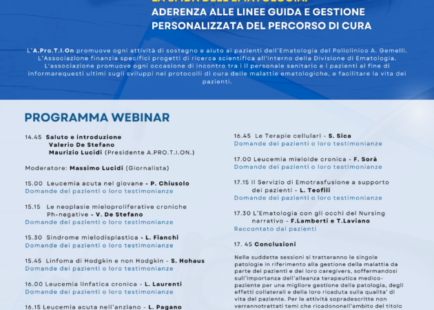 WEBINAR | La sfida dell’Ematologia – 16 dicembre 2023