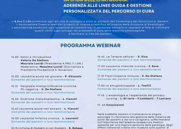 La sfida dell’Ematologia | Webinar – 14 dicembre 2024
