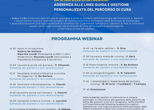 WEBINAR – La Sfida dell’Ematologia | 14 dic 2024